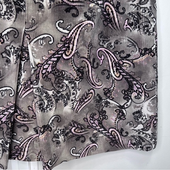 Etcetera Corduroy Tan Brown Paisley Print Size 12 Psychedelic Mod Maximalist - Picture 3 of 7